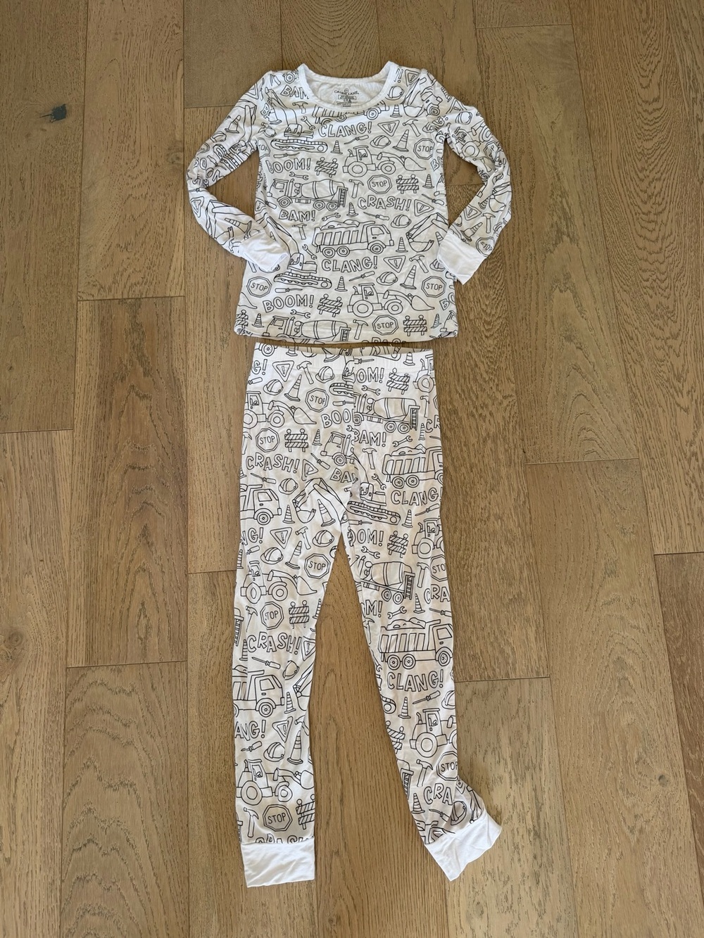 Caden Lane Construction Bamboo Pajamas Set Boys/Girls Size 7/8